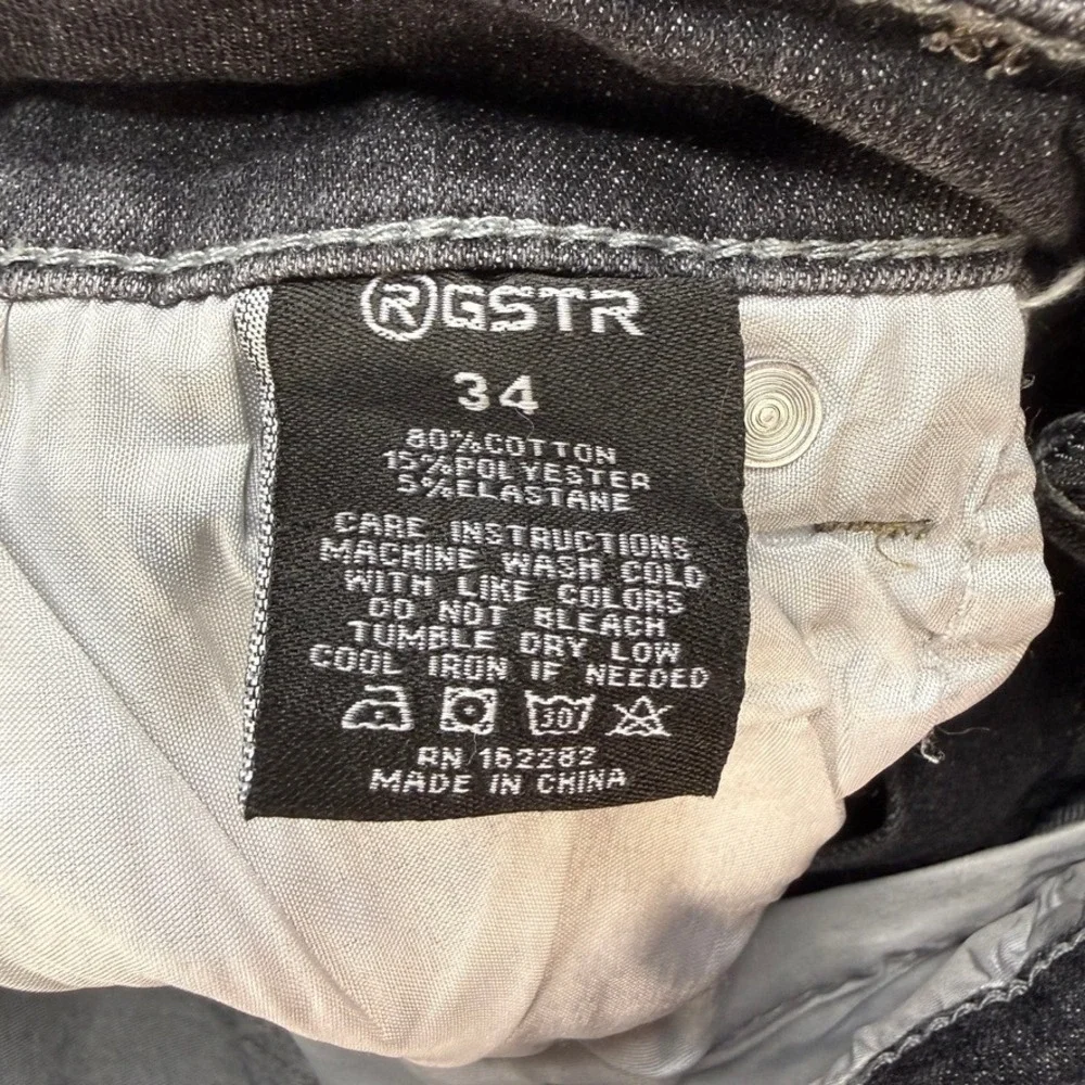 RGSTR Distressed Ripped Denim Jeans Slim Fit 34 FIT 32x30 Gray Acid Wash Street